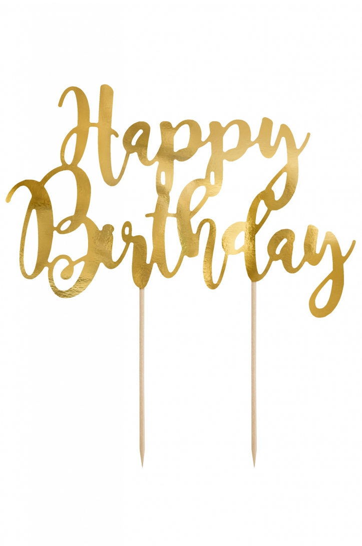 Happy Birthday Torten Topper, Gold