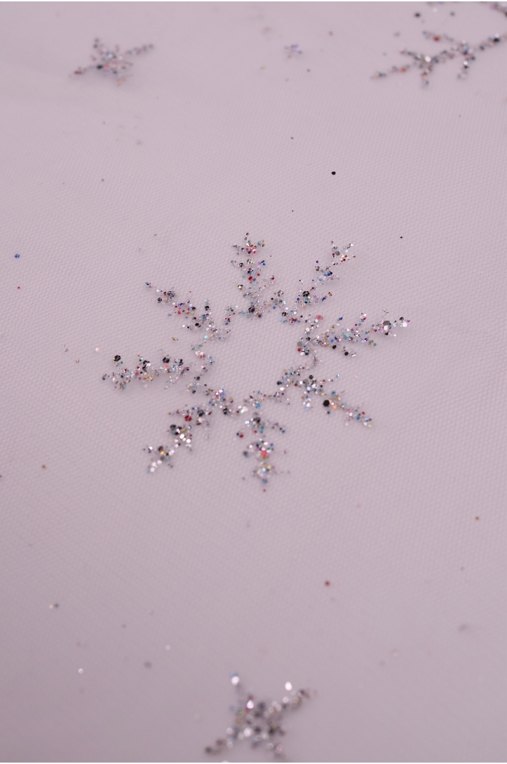Glitzer-Schneeflocken-Tüll SKYRT0020