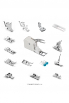 Presser foot set for domestic machine, 15 pcs.