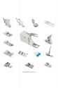 Presser foot set for domestic machine, 15 pcs.