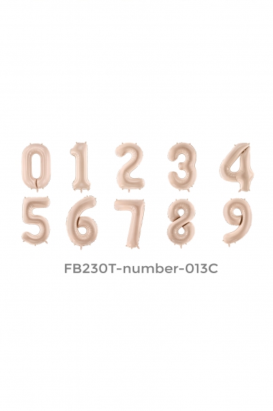 Folienballon Zahl Beige