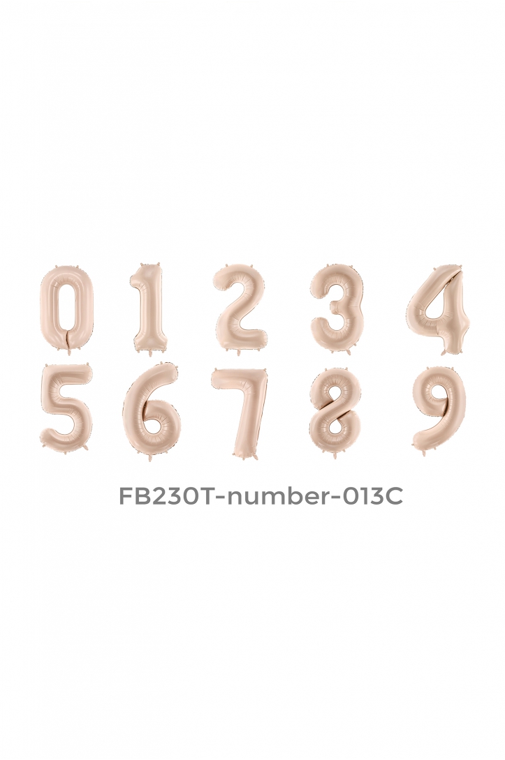 Foil Balloon Number Beige