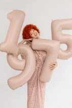 Foil Balloon Number Beige