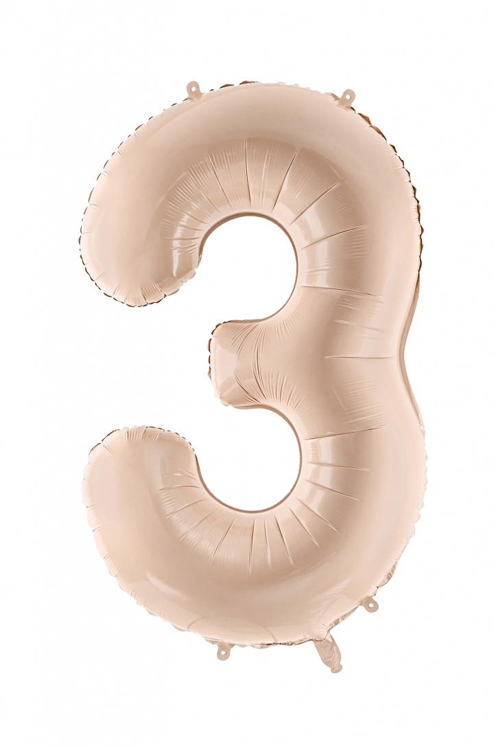 Foil Balloon Number Beige