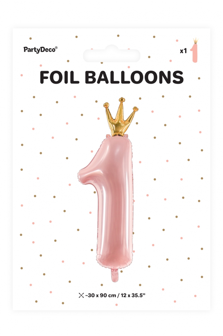 Balon foliowy Cyfra 1 Różowy