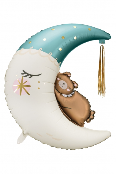 Balon foliowy Miś na księżycu niebieski