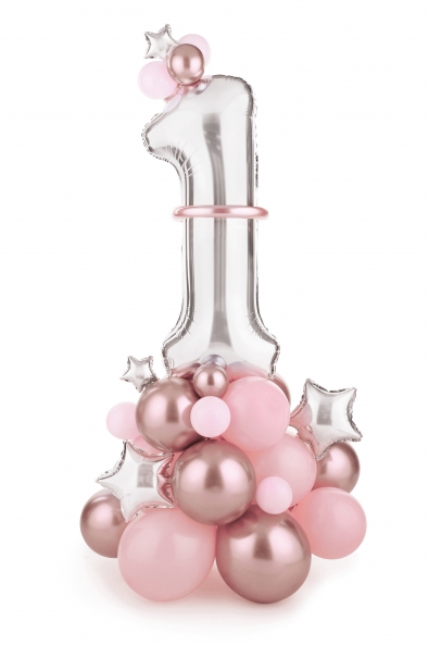 Ballonstrauß Zahl "1" Rosa