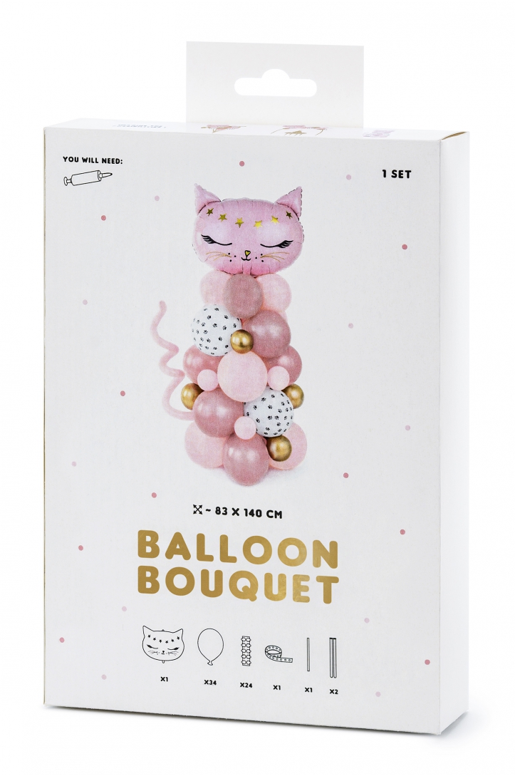 Ballonstrauß Kätzchen Rosa