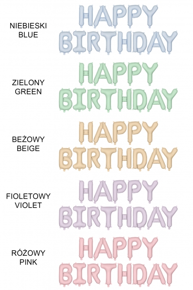 Balon foliowy Happy Birthday matowy