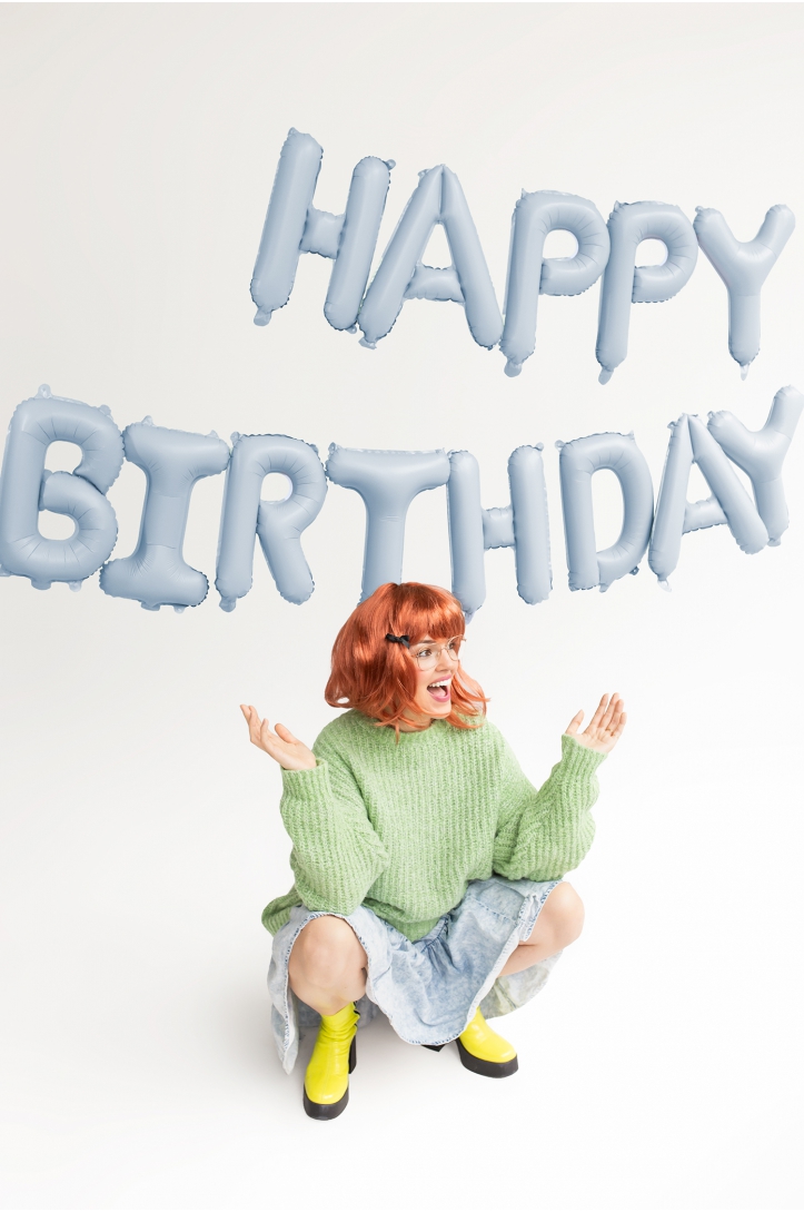 Balon foliowy Happy Birthday matowy