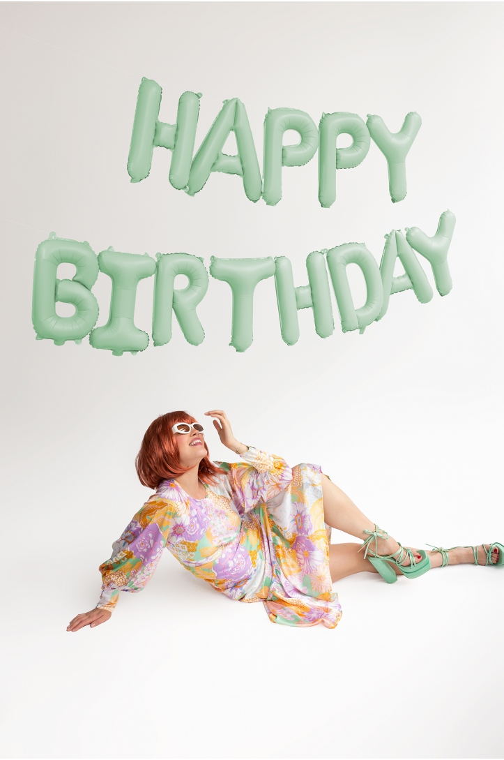 Balon foliowy Happy Birthday matowy