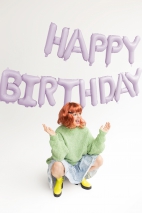 Balon foliowy Happy Birthday matowy