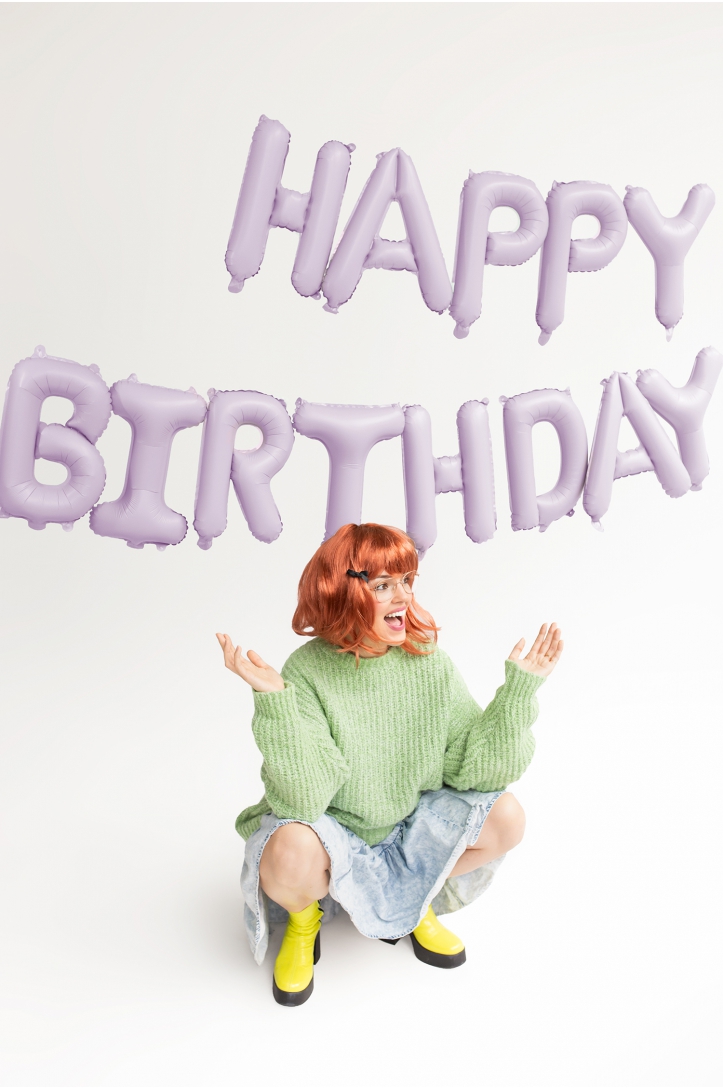 Balon foliowy Happy Birthday matowy