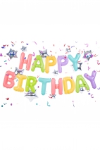 Balon foliowy Happy Birthday mix
