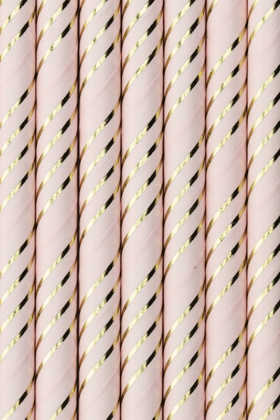  Paper straws gold stripes