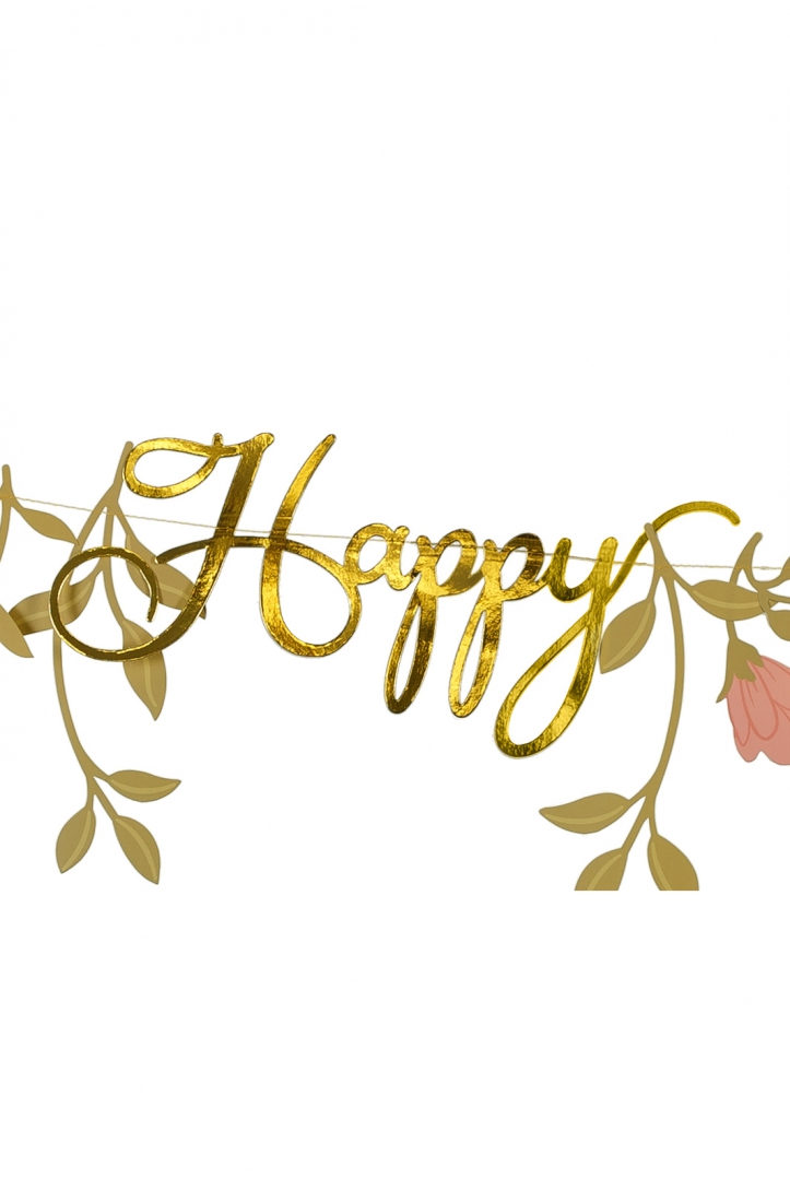 Banner Happy Birthday Blumen