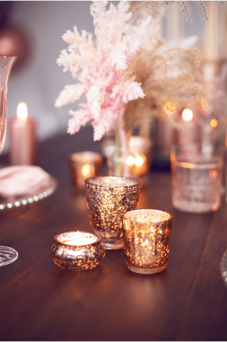 Glass candle holder 6cm