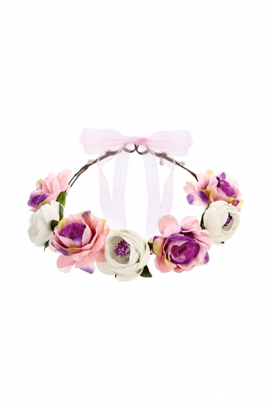 Kranz mit Blumen rosa-weiß 17cm
