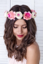 Kranz mit Blumen rosa-weiß 17cm
