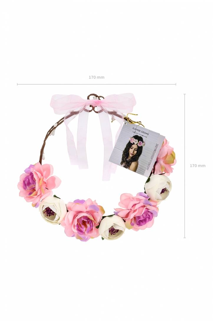 Kranz mit Blumen rosa-weiß 17cm