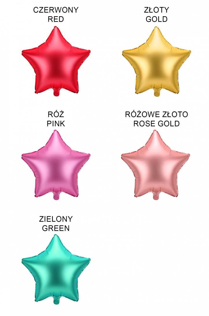 BALON FOLIOWY GWIAZDKA 48 CM, RÓŻOWY