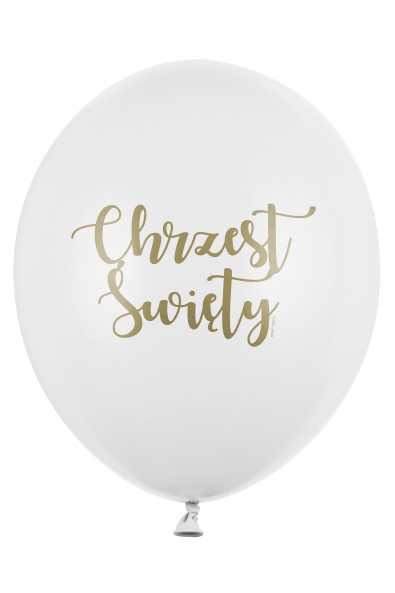 Balony 30 cm, Chrzest Święty, Pastel Pure White