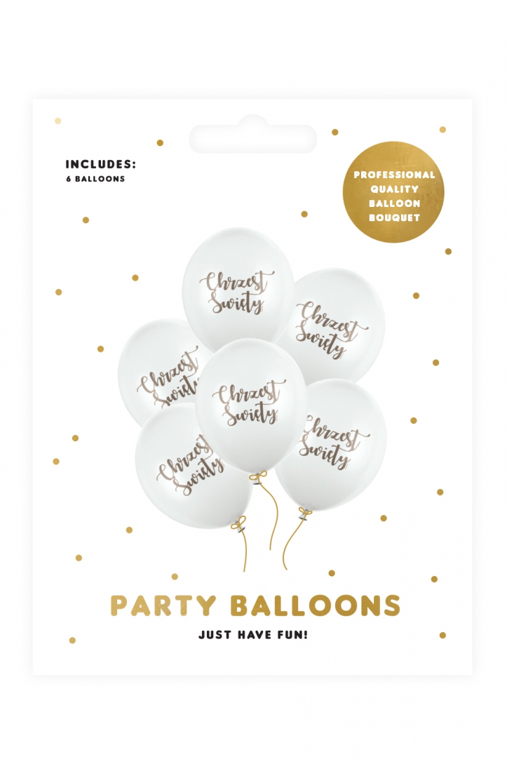 Balony 30 cm, Chrzest Święty, Pastel Pure White