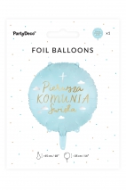 Foil balloon Komunia Święta Blue