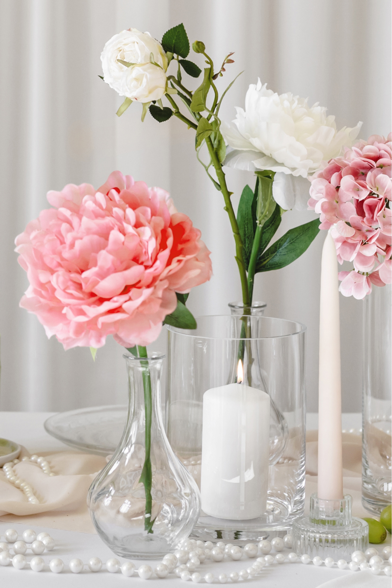 Artificial Flower Rose Cream