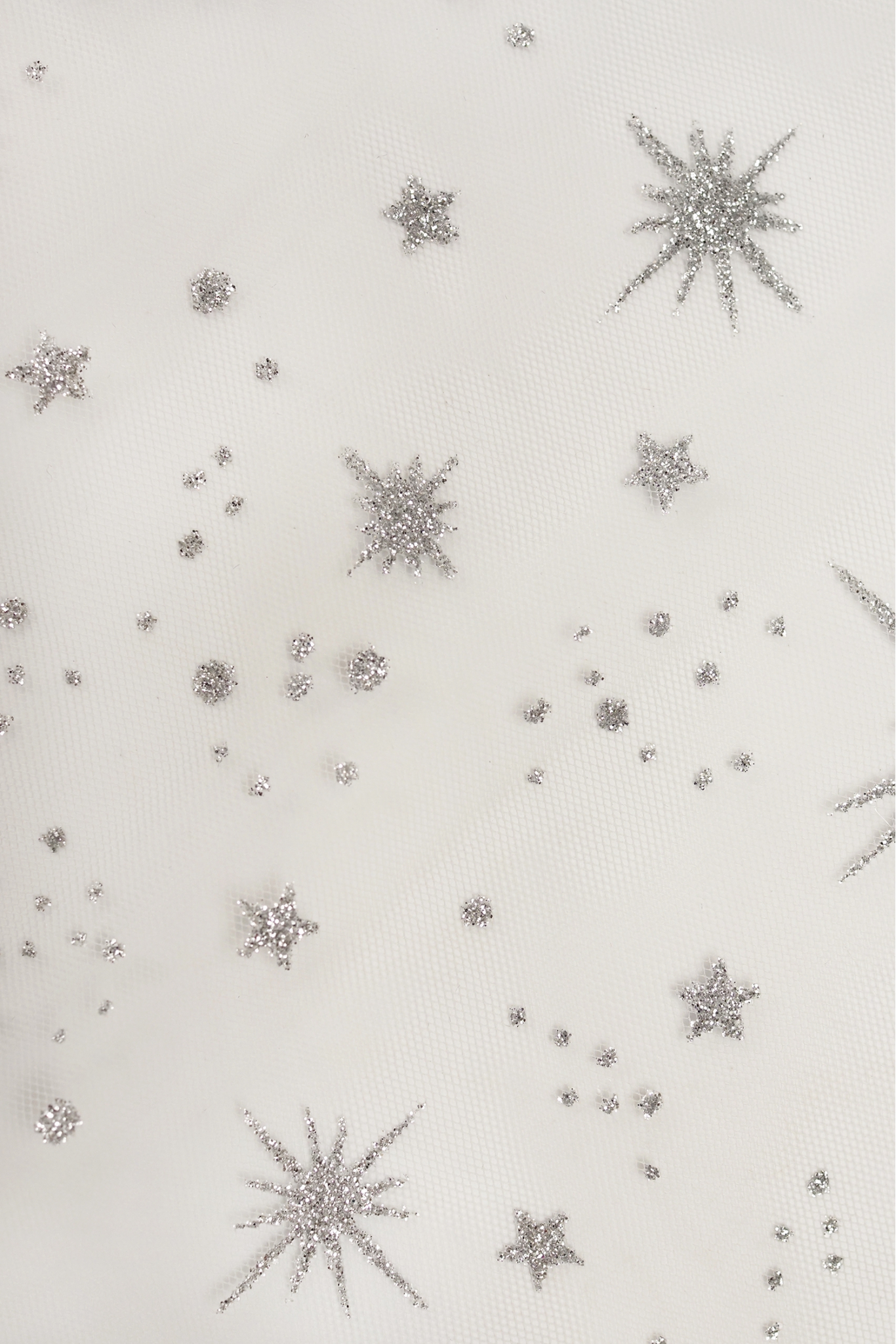Decorative Tulle T3321 – Silver Glitter Stars