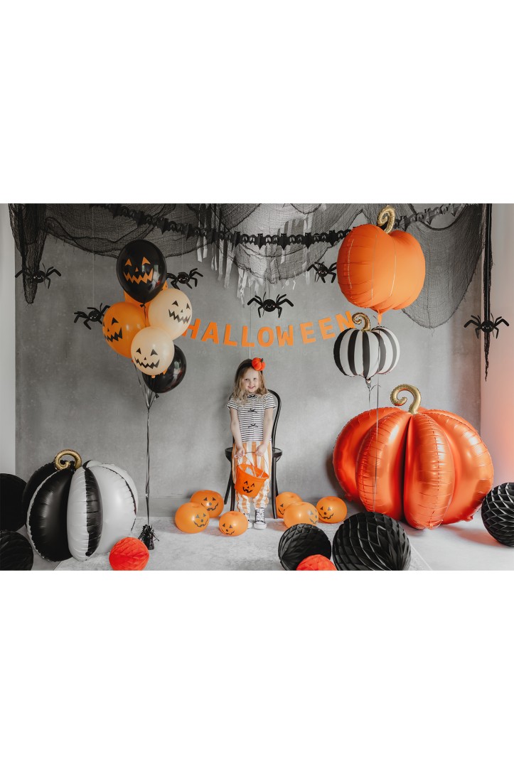 Standing 3D foil balloon Pumpkin 3D Black&White 58 x 58 cm