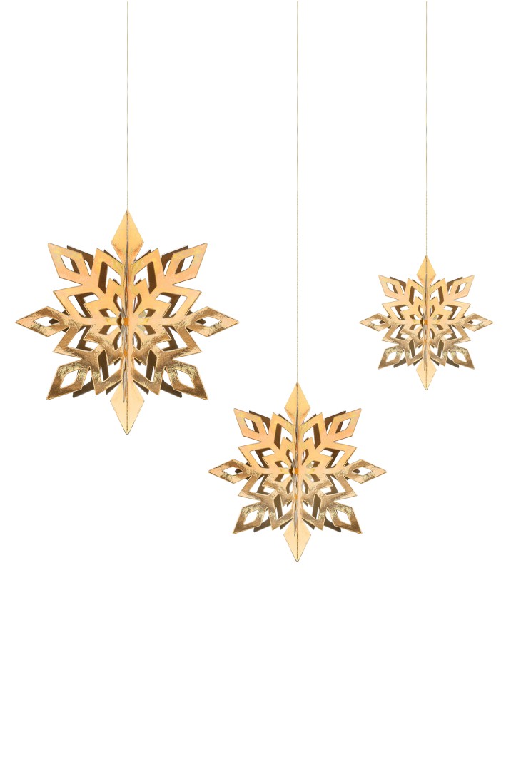 Snowflake Hanging Decorations Gold