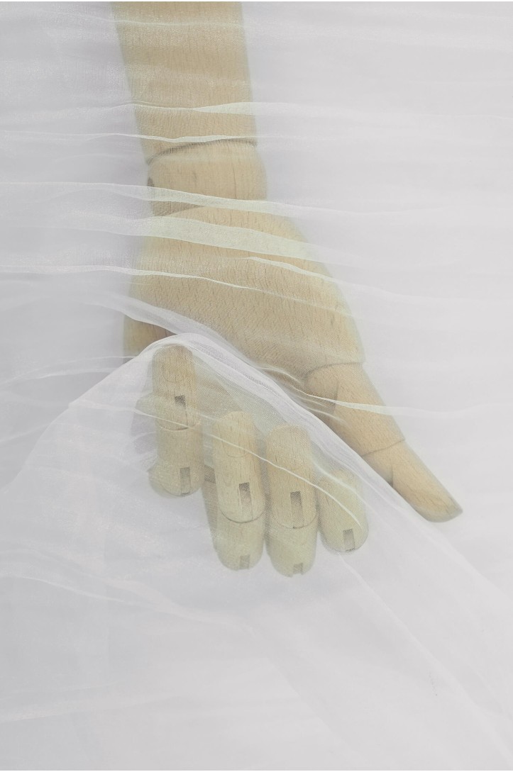 ORGANZA GNIECIONA biała