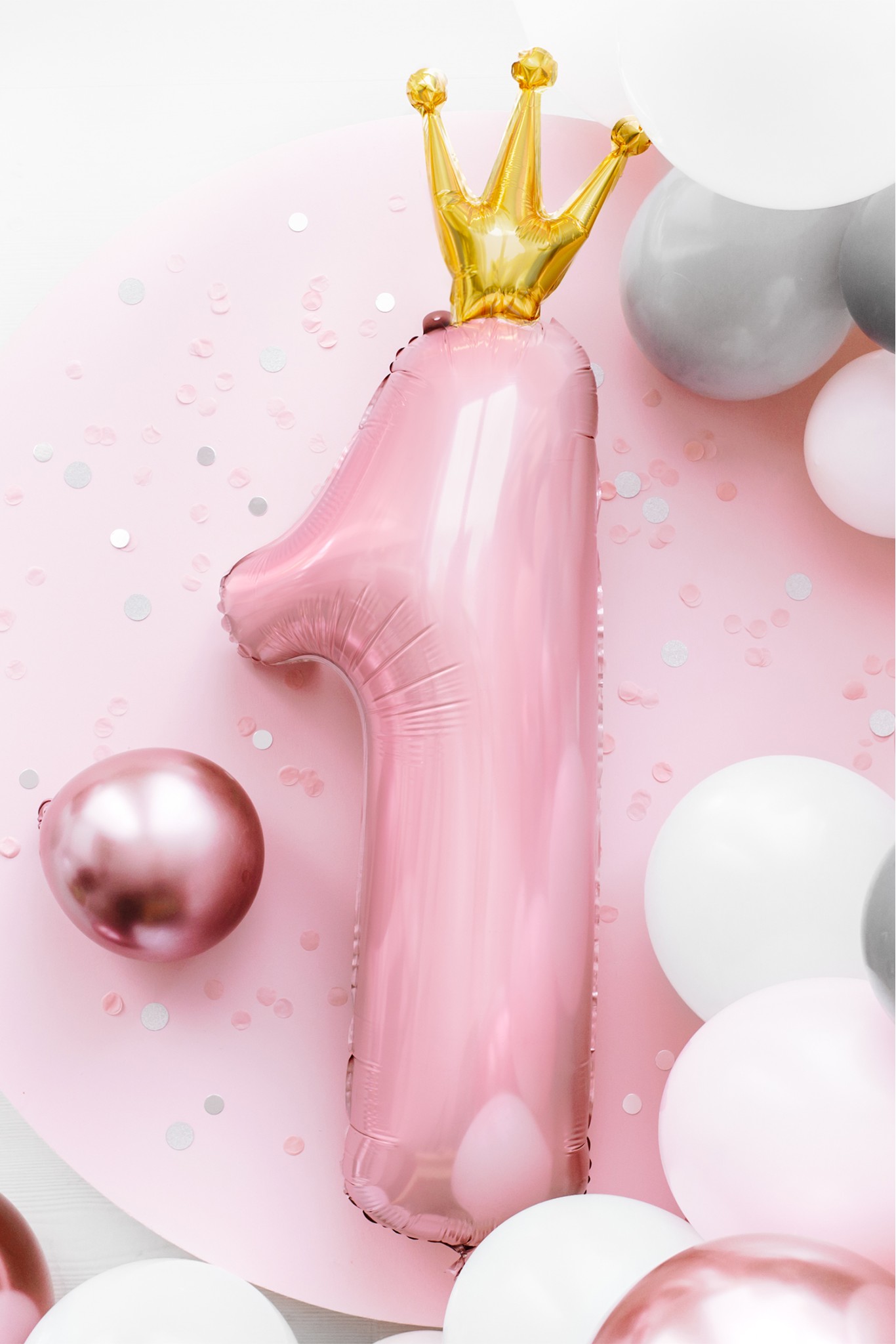 Balon foliowy Cyfra 1 jasny różowy Balon foliowy Cyfra 1 jasny różowy