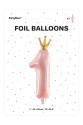 Balon foliowy Cyfra 1 jasny różowy Balon foliowy Cyfra 1 jasny różowy