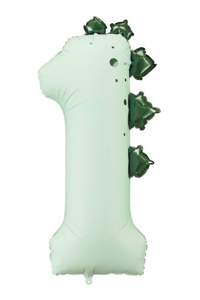 Folienballon Zahl ''1'' Dinosaurier, 92 cm