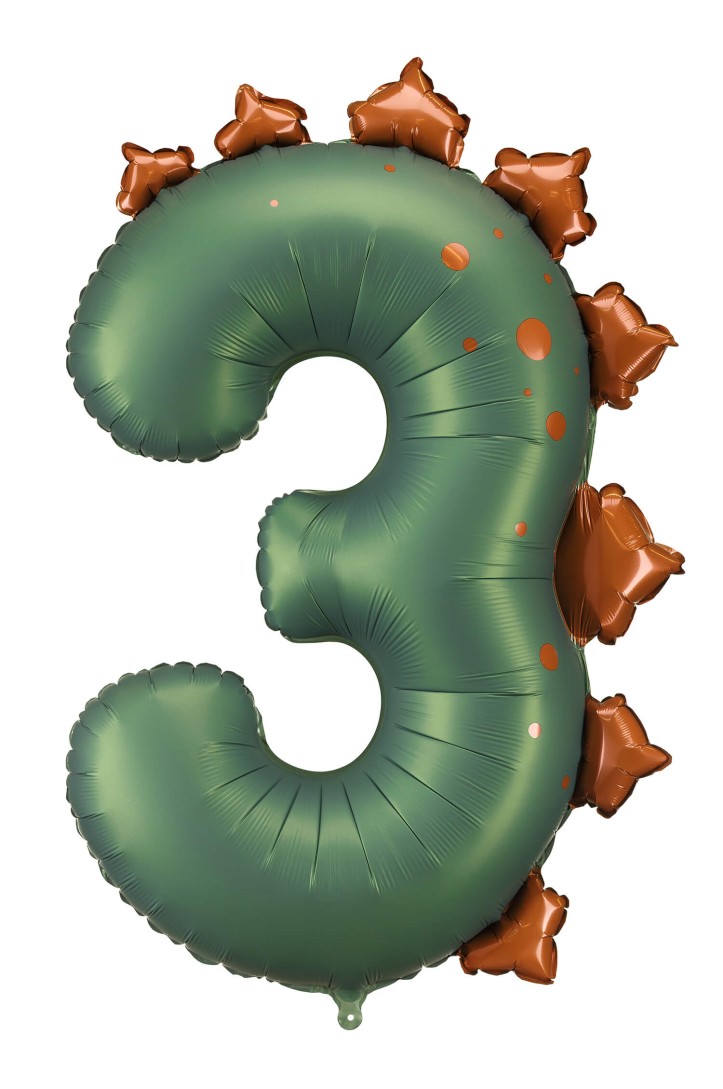 Balon foliowy Cyfra ''3'' Dinozaur, 92cm