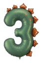 Balon foliowy Cyfra ''3'' Dinozaur, 92cm