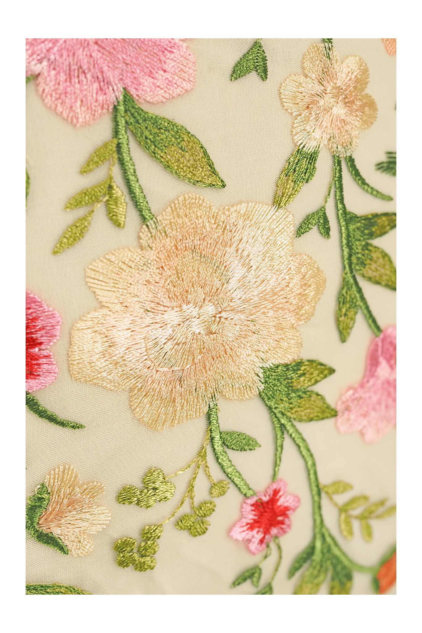 EVENING LACE X2061 BEIGE MIX FLOWERS