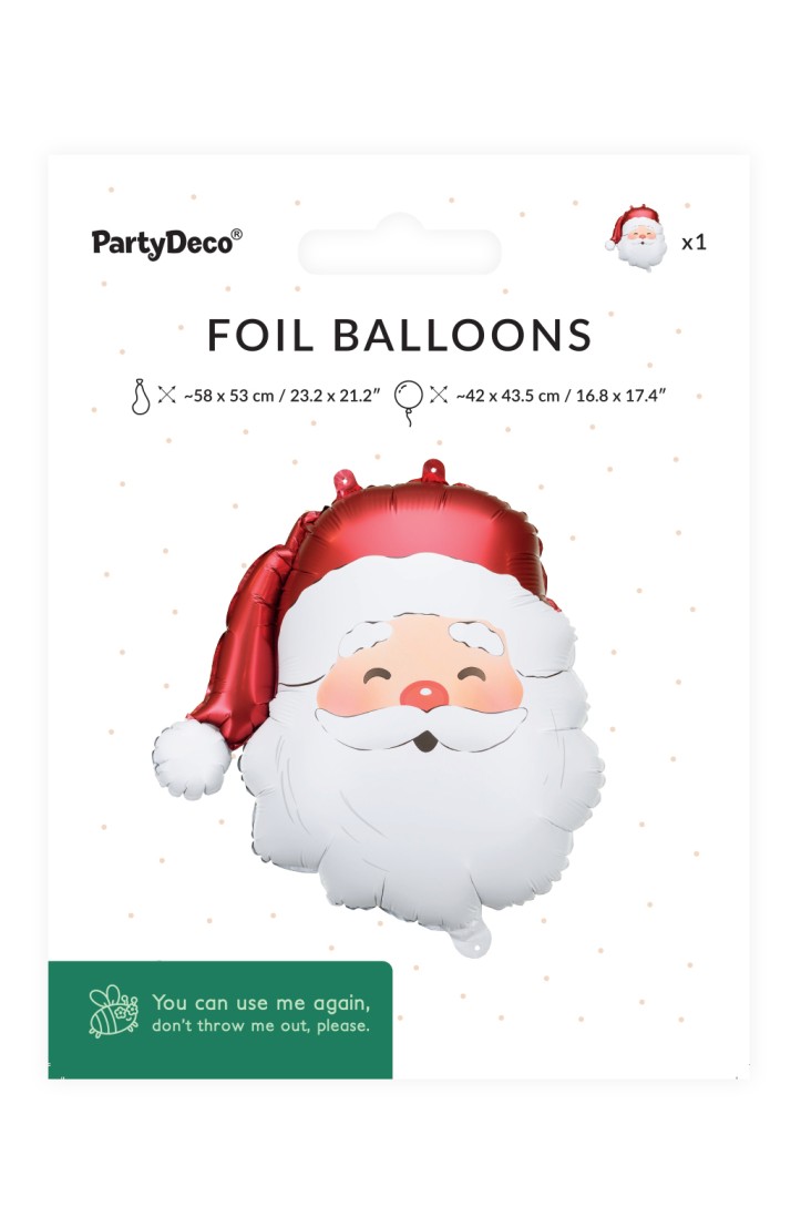 Foil Balloon Santa Satin 42 x 43.5 cm Foil Balloon Santa Satin 42 x 43.5 cm