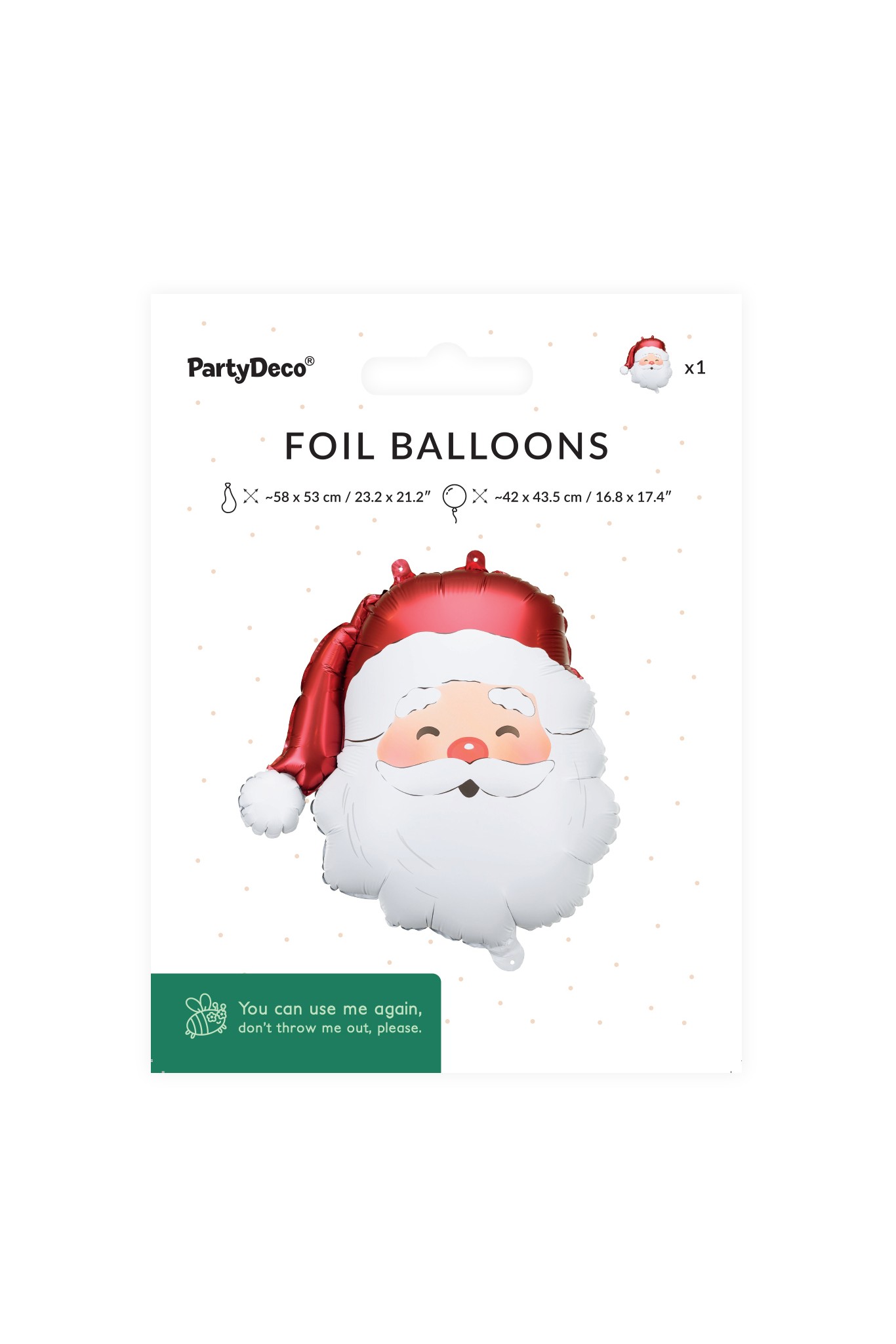 Folienballon Weihnachtsmann Satin 42 x 43.5 cm Folienballon Weihnachtsmann Satin 42 x 43.5 cm