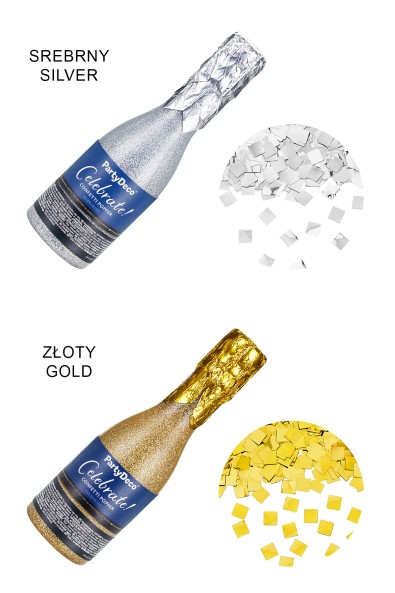 Tuba z konfetti Szampan 20,5cm