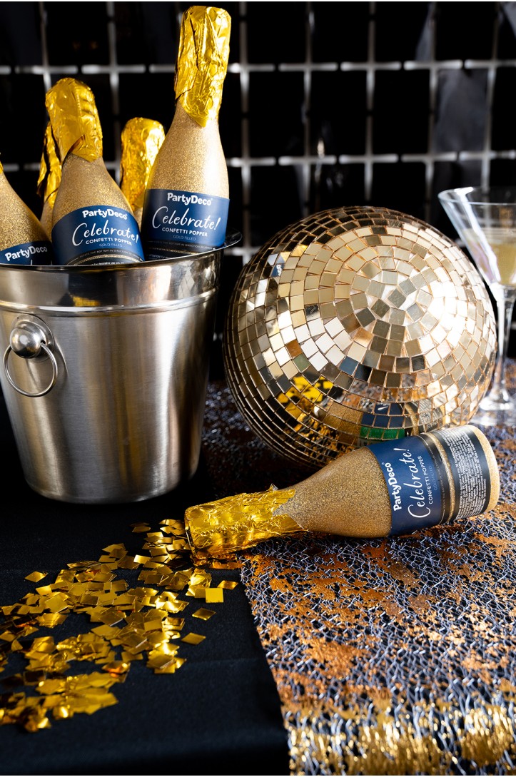 Tuba z konfetti Szampan 20,5cm