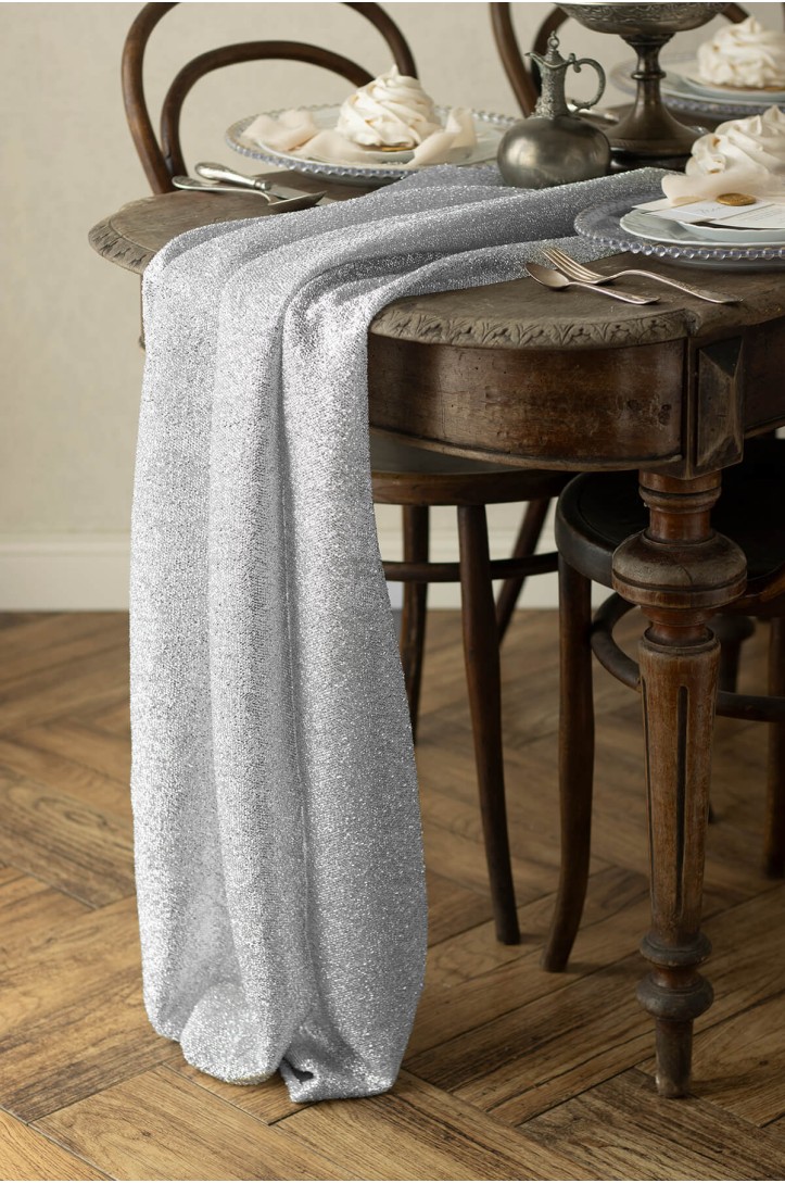 Metalized table runner 0,36 x 3 m