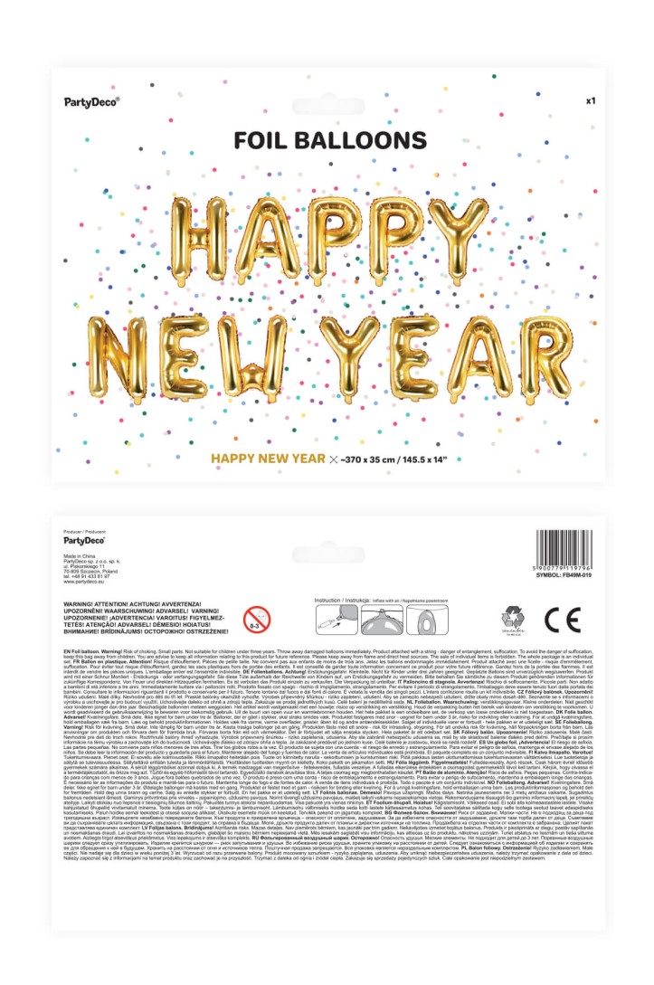 Metalized foil balloon Happy New Year