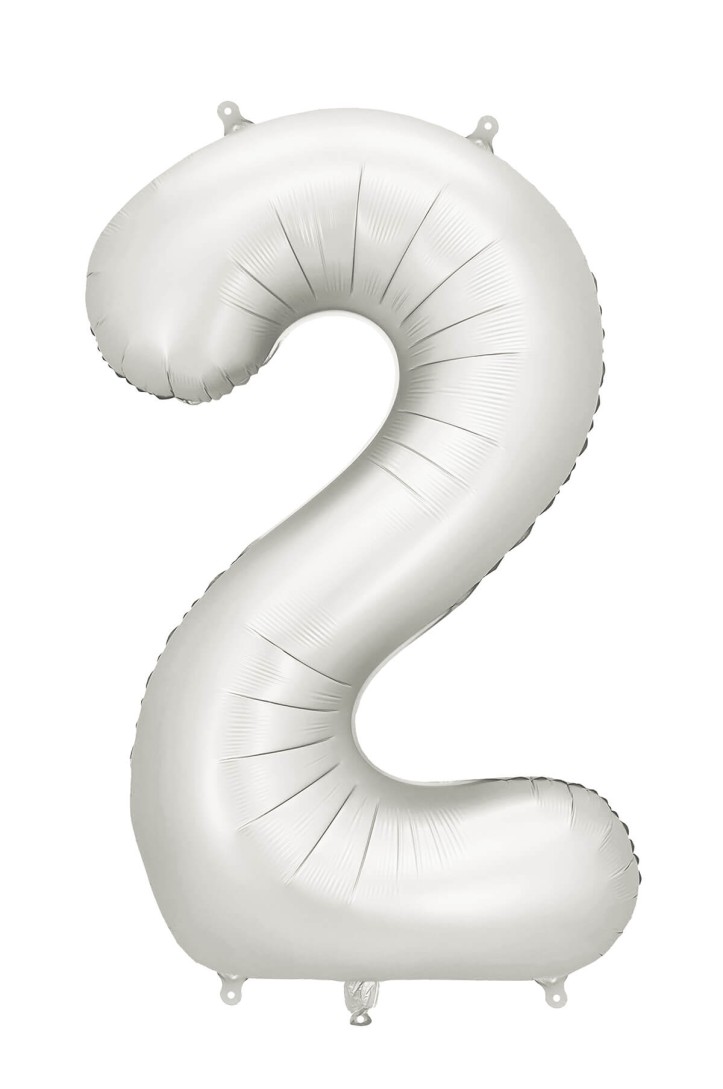 Satin foil number balloon Silver