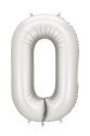 Satinschimmernder Folienballon Zahl Silbern
