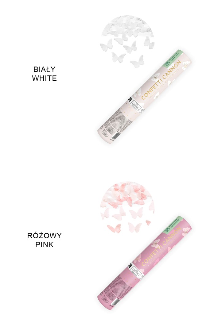 Confetti cannon with butterflies, 20 cm