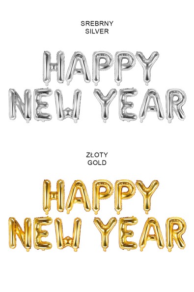 Metallisierter Folienballon Happy New Year