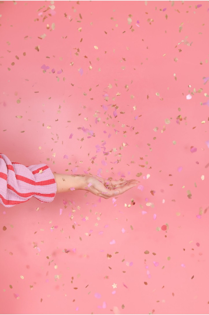 Konfettikanone mit Sternen und Konfetti in Katzenform, 20 cm